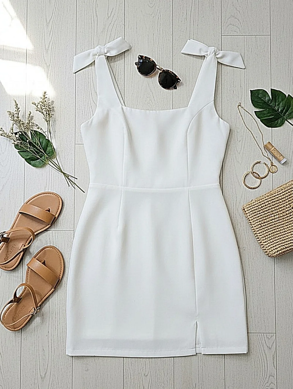 NWT! Lulu's White Tie-Shoulder Mini Dress